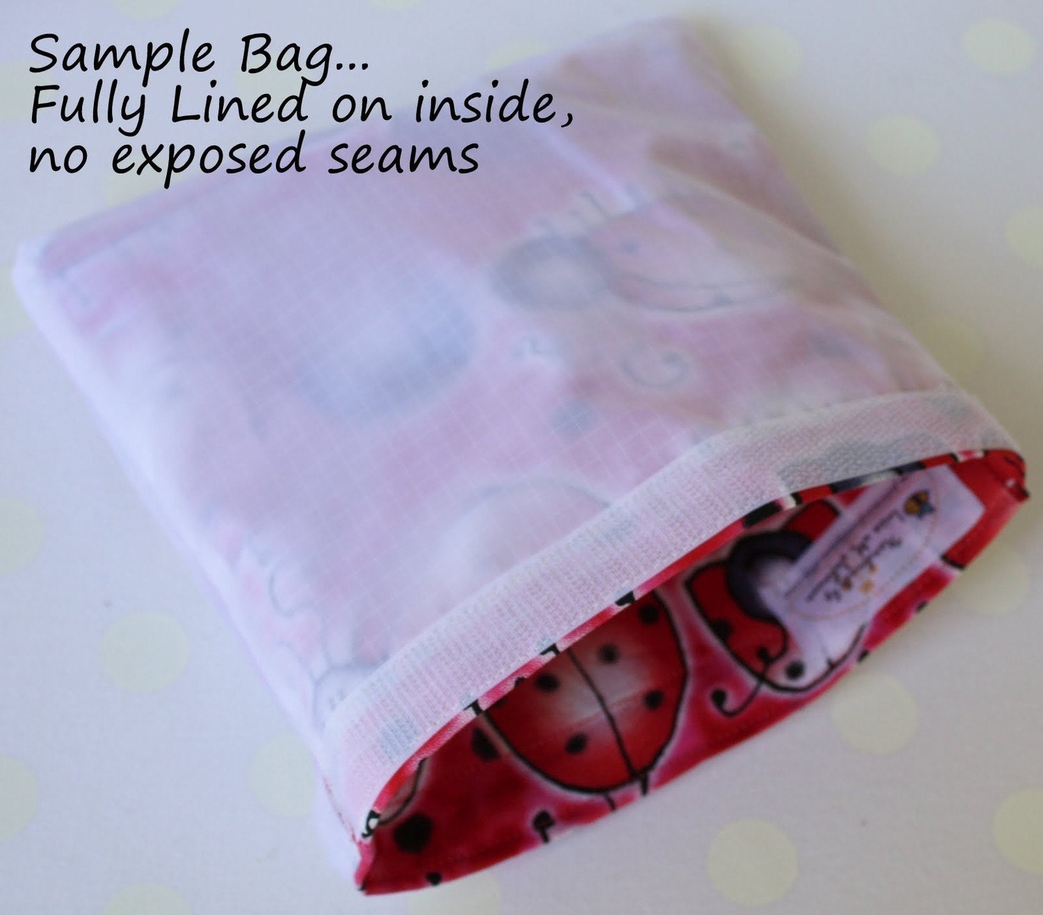 Reusable Sandwich Bags or Snack Bags Set of 10 -YOU CHOOSE from over 100 choices