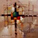 Huge Abstract 30x30 original oil on canvas. Subdivision.