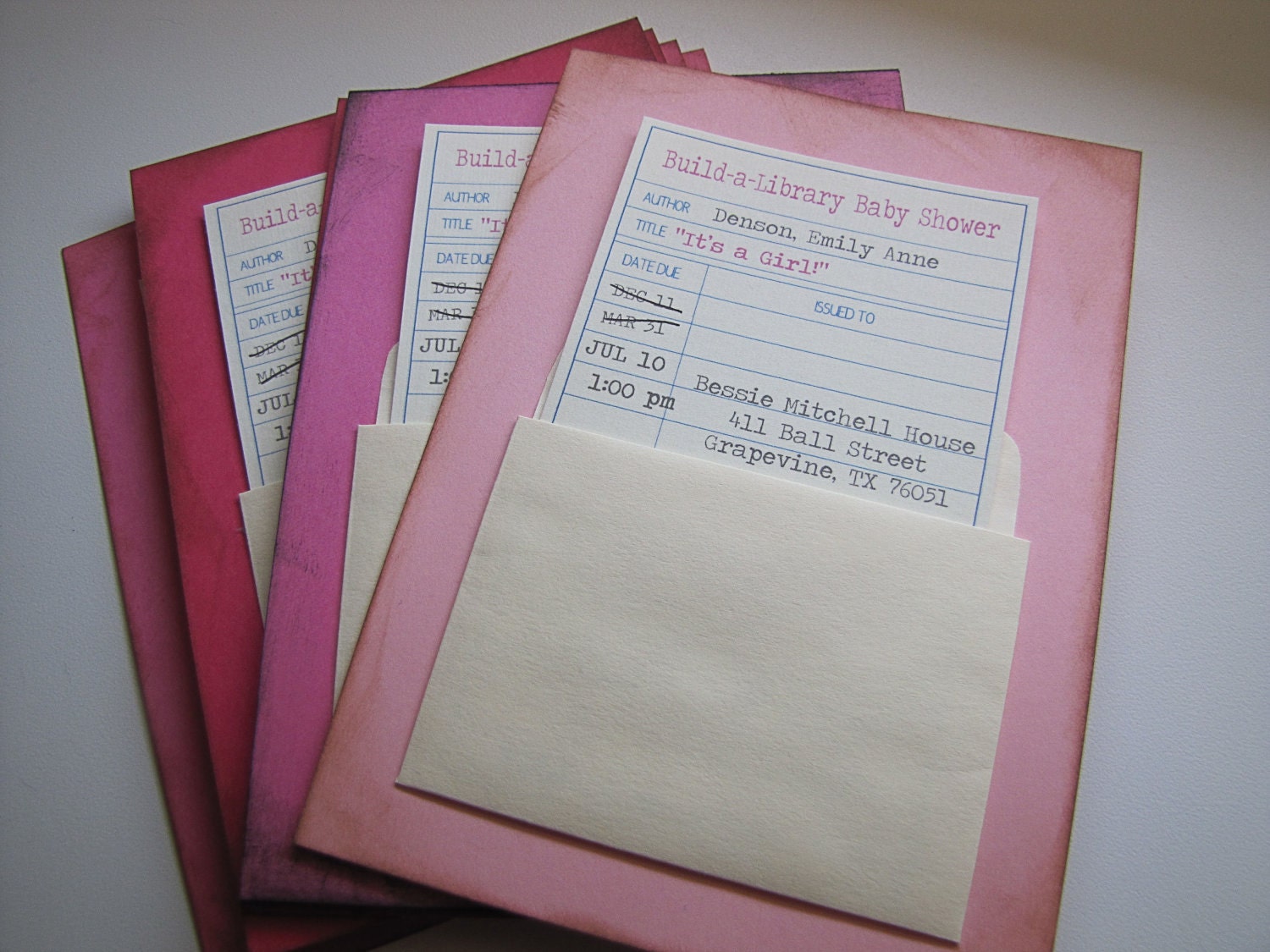 Library Themed Baby Shower Invitations- set of 25