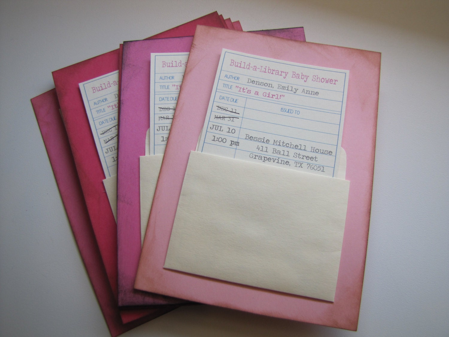 Build-A-Library Baby Shower Invite & Bookplate Sticker Combo - PRINTABLE JPGs ONLY