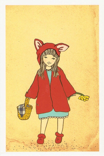 little red riding hood illustration print (small)
