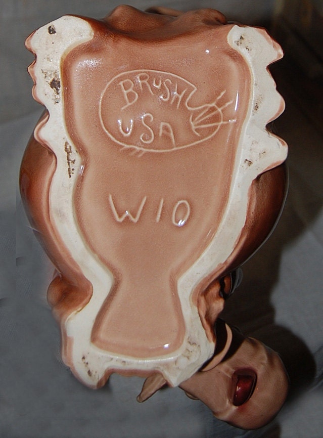 Brush Pottery Cow & Winking Cat Cookie Jar W10-Brush USA -McCoy