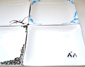 Mixed Mosaic Salad/Appetizer Plates- Set of 4