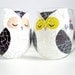 Painted Wine Glasses with Various Owls- Set of 4