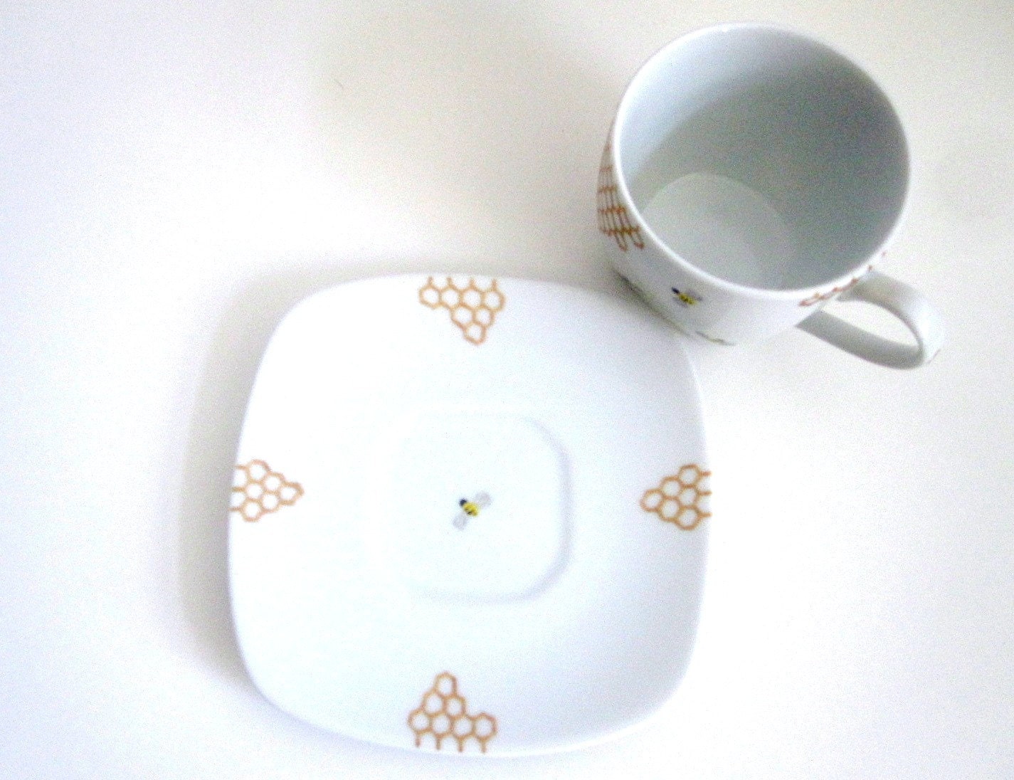 Bees and Golden Honey Combs Teacup and Saucer