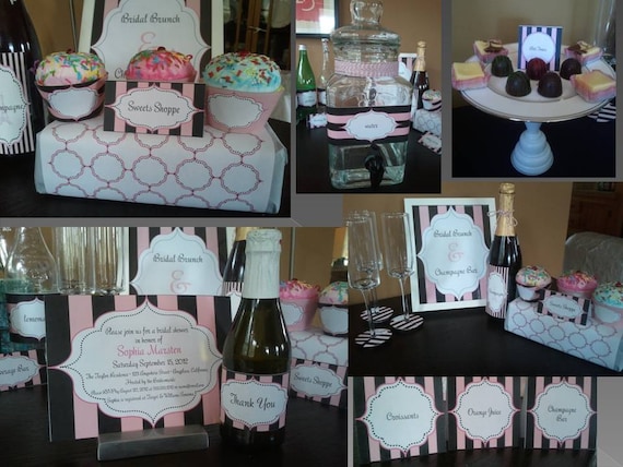 Bridal Shower PRINTABLES Paris Themed - Instant Download DIY Printable Wine Glass Stemware Name Tags Il_570xn