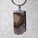 Amethyst Druzy Slice Pendant with Chain