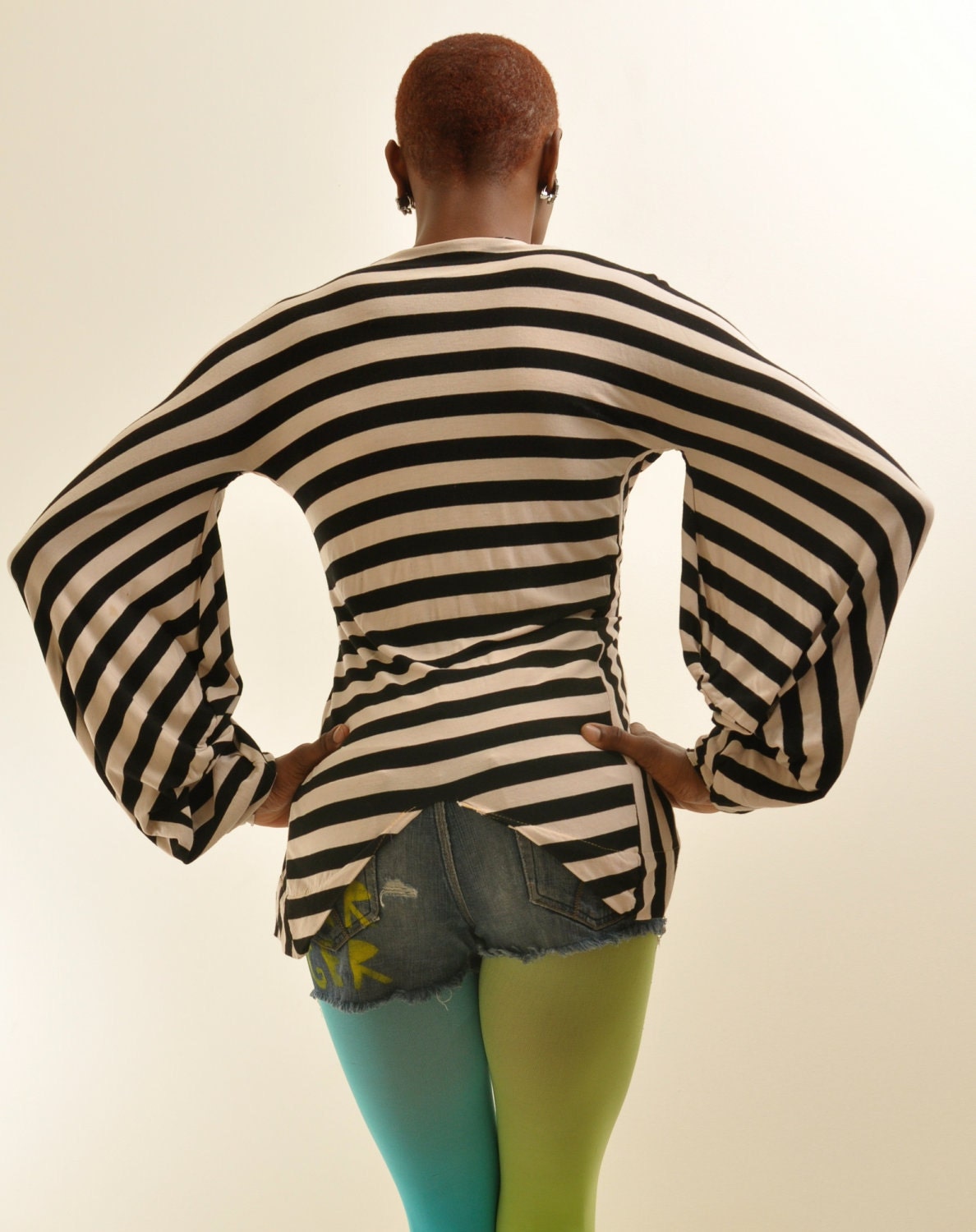 Black and White Winged Top