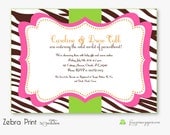 Zebra Print Printable Party or Shower Invitation -DIY