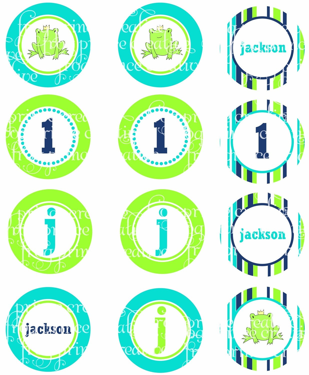 Frog Prince Cupcake toppers and wrappers - DIY custom printable