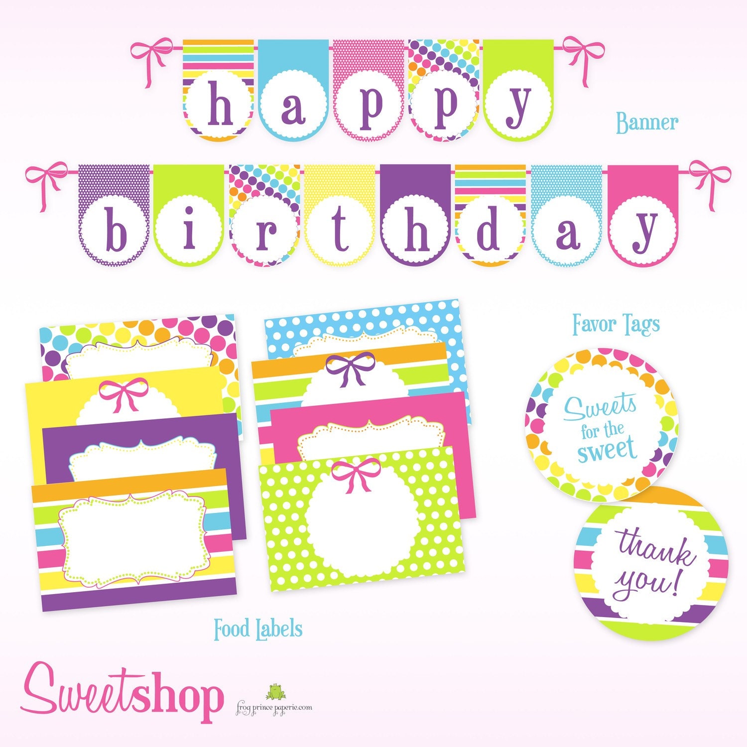Sweet Shop Candy Party Custom Printable Set - DIY
