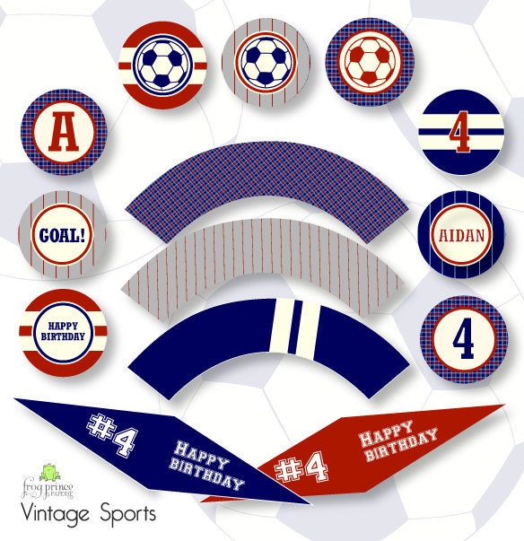 Soccer - Preppy Style Custom Printable Party