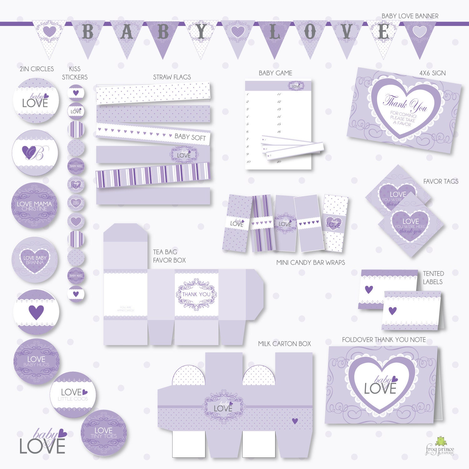 Baby Love Baby Shower Printable Party Pack - DIY