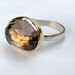 Brown Smoky quartz Gold ring -Recycled Silver and 14k Yellow Gold