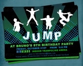 Jump Trampoline or Bounce House Birthday Party Invite for Big Kids by Tipsy Graphics