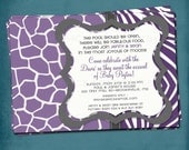 Safari. Modern Animal Print Baby Shower or Party Invite by Tipsy Graphics. Any colors and text. Il_170x135