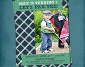 Let's Par-tee. Preppy Golf Birthday Party Invite or Announcement by Tipsy Graphics. Any colors and text Il_170x135