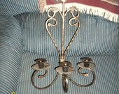 Black and Gold Painted Metal Wall Sconce / Candle Holder--Free Shipping in the US