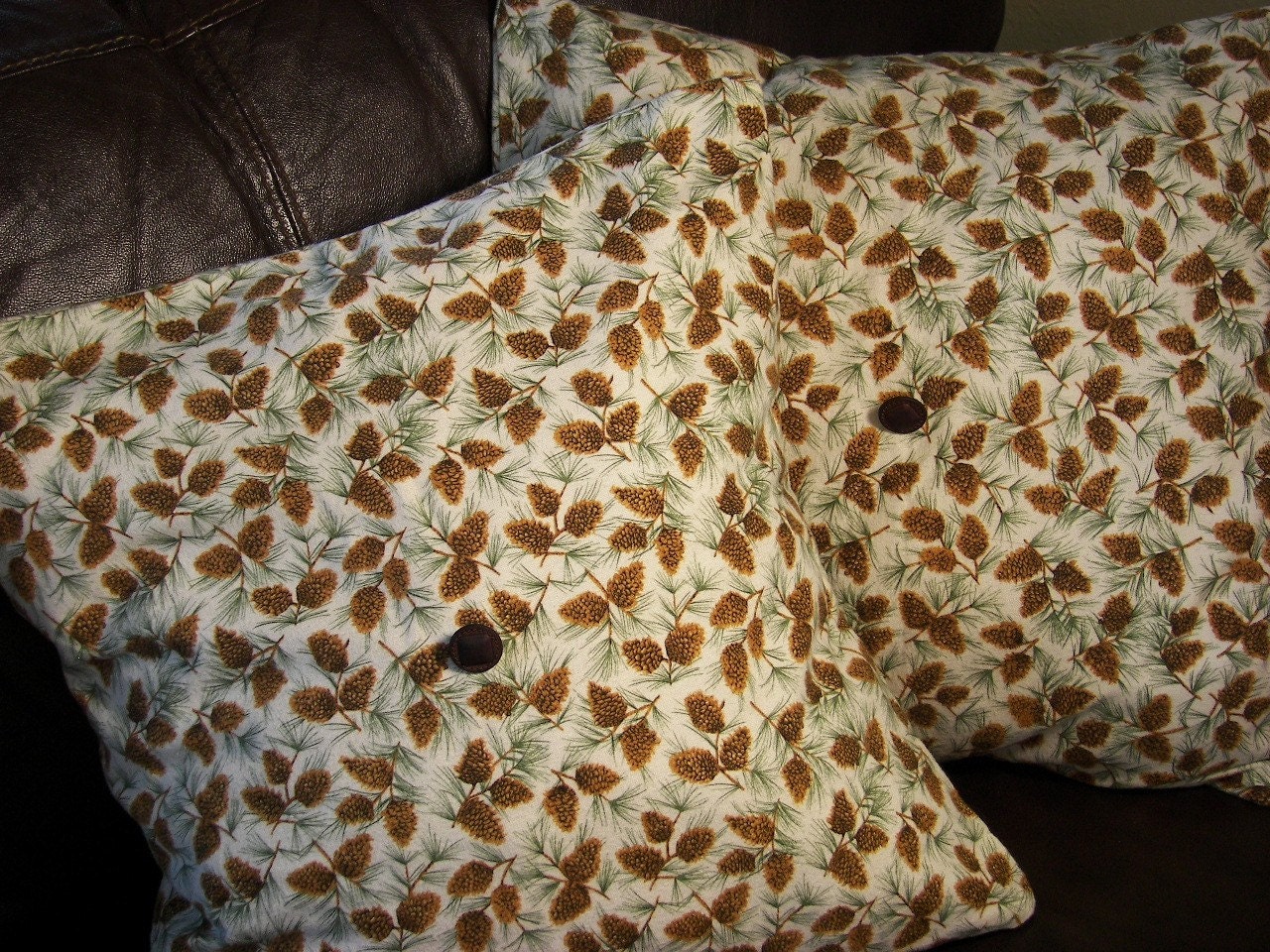 Pillow Covers(pair) Pine Cone Print 18x18