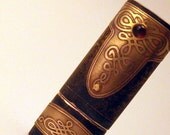 MEANDER steampunk USB drive with amber cabochon