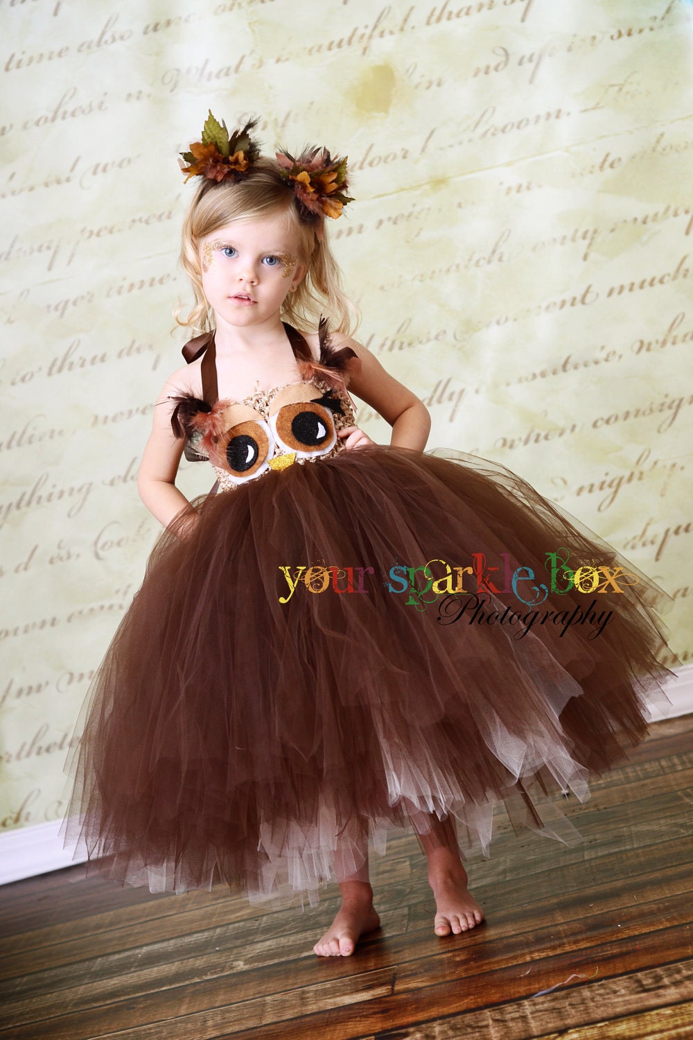 Owl tutu dress and matching headband nb -4t