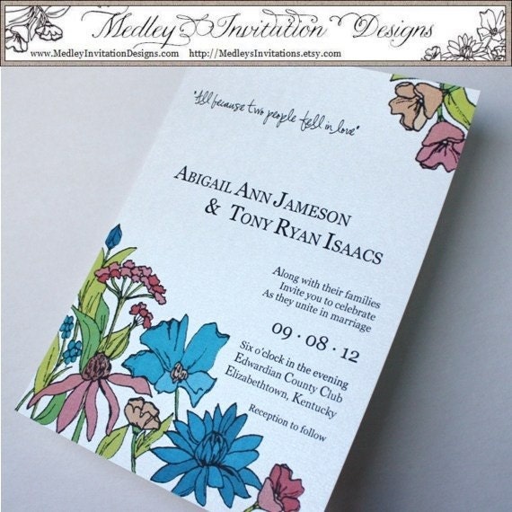 Simple Yet Bold Floral -- Color Option A -- Can Design in ANY color