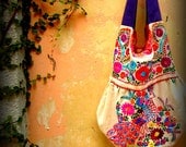 Merida Hobo Embroidered Handbag featuring Peacock Free Shipping Worldwide