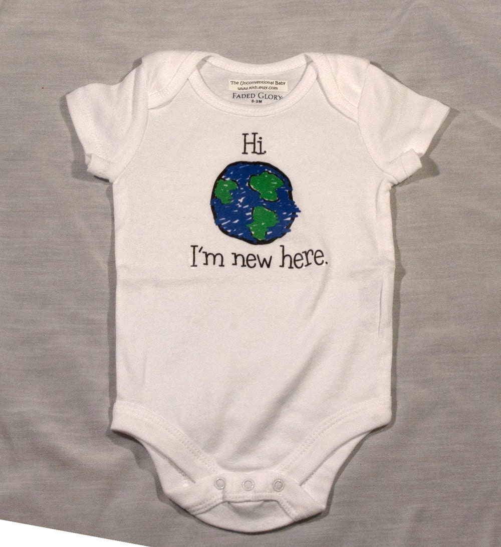 New Here world baby/toddler shirt or bodysuit in sizes NB to 4t punk nerd geek