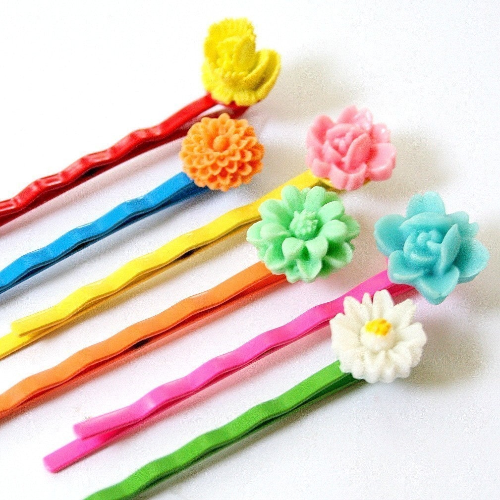 Colorful Bobby Pins Set of Six