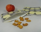 Sandwich Bag . Reusable Snack Bag . Eco Friendly Lunch Combo . Yellow and Grey