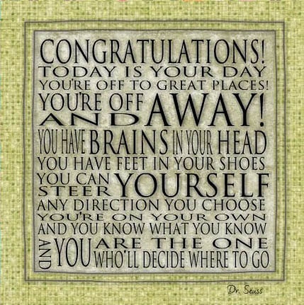 Oh The Places You'll Go -  Dr. Seuss Print Contemporary Cafe Mount 6x6-Word Art Prints