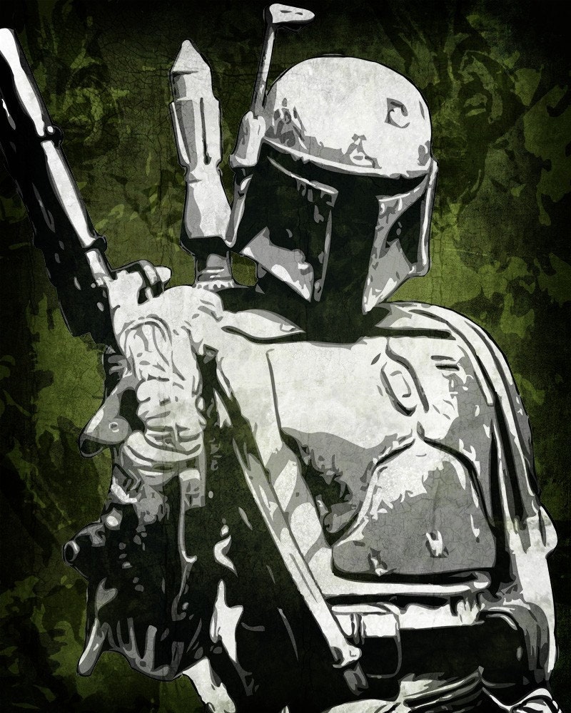 Star Wars Boba Fett Pop Art Print 8 x 10