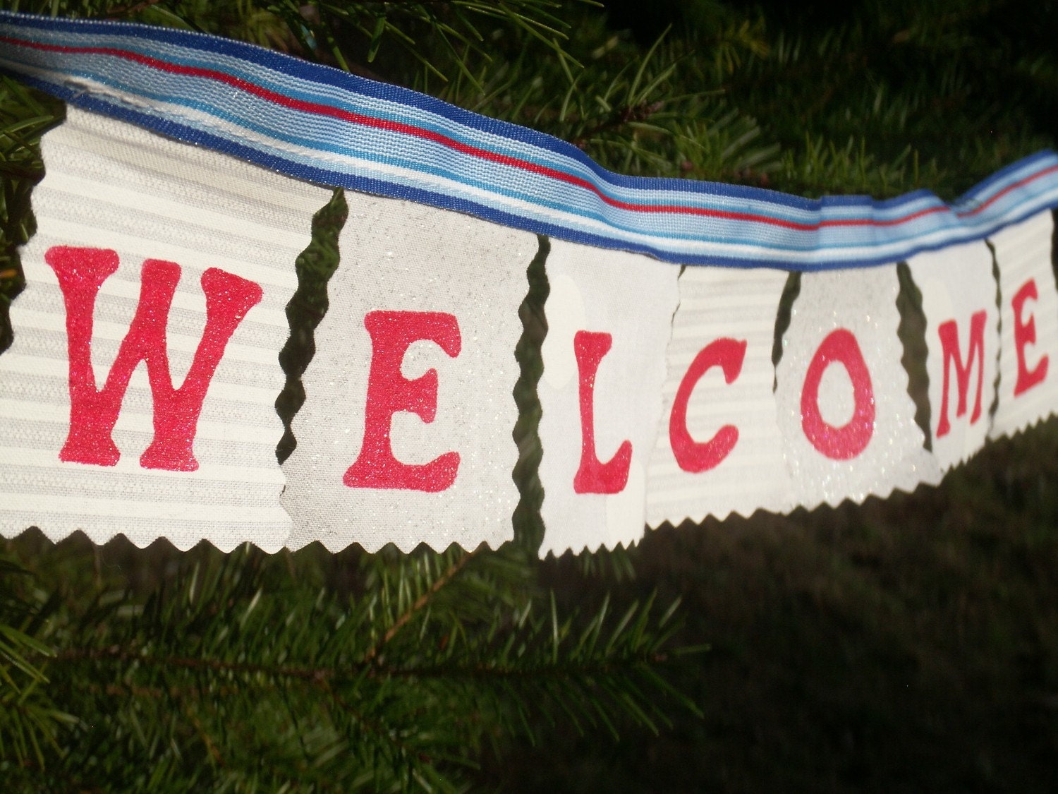 Welcome Home Mini Banner- red white blue Il_570xn
