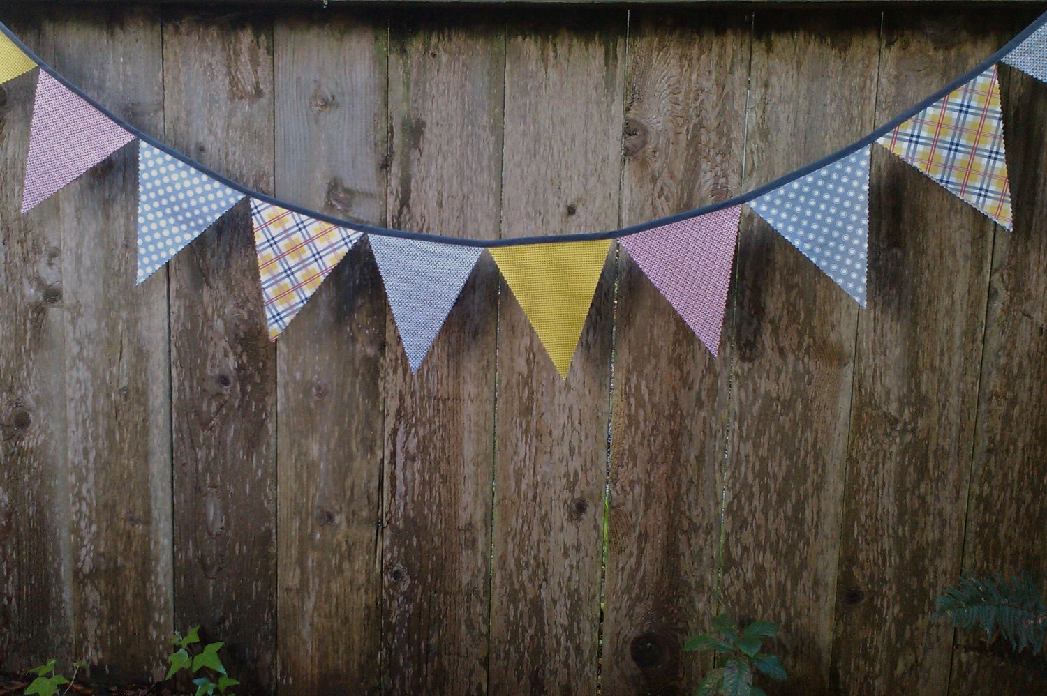 Fabric Bunting Banner Flags Masculine Grey Mustard Charcoal Pomegranate Il_570xn
