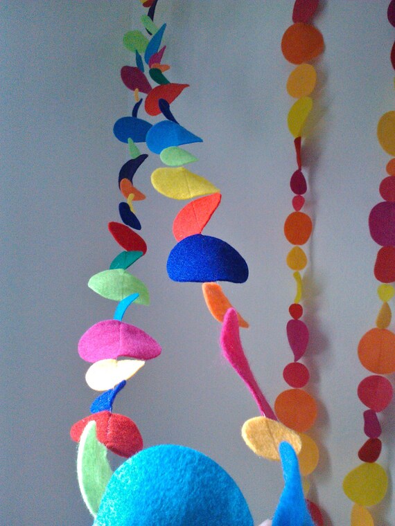 Felt Garland Dots Multi Colored 8 FEET Decoration for Birthday Party, Bedroom or Tree Il_570xn