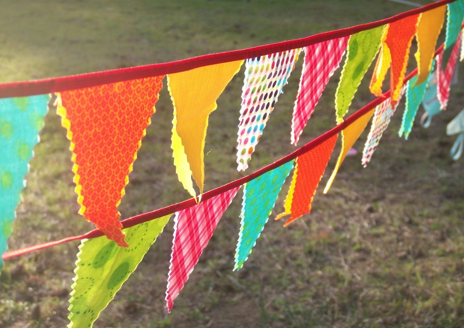 Circus Bunting Fabric Party Flags size small