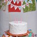Cake Bunting Happy Birthday custom colored hand painted fabric flags cake topper