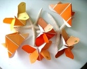 Origami Butterflies in Shades of Orange
