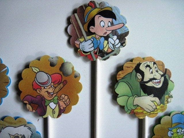PINOCCHIO - Disney - Cupcake Toppers - Set of 12