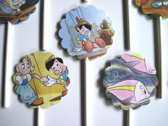 PINOCCHIO - Disney - Cupcake Toppers - Set of 12