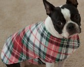 Reversible Red Green Black Plaid Fleece Coat with Reflective Tape - Free Shipping Worldwide