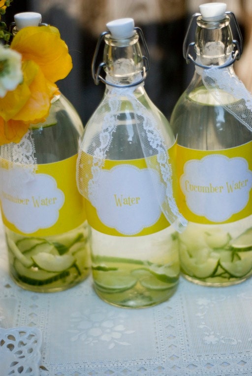 Yellow Sunshine Birthday Party PRINTABLE DIY Custom Drink Labels by Love The Day