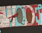 Dog album, puppy photo scrapbook, word chipboard album, premade scrapbook