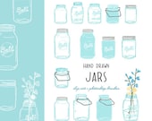 CLIP ART and Photoshop Brushes - Hand Drawn Jars - for commercial and personal use