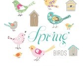 CLIP ART  - Spring Birds - for commercial and personal use