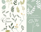 CLIP ART and Photoshop Brushes  - In The Green - for commercial and personal use
