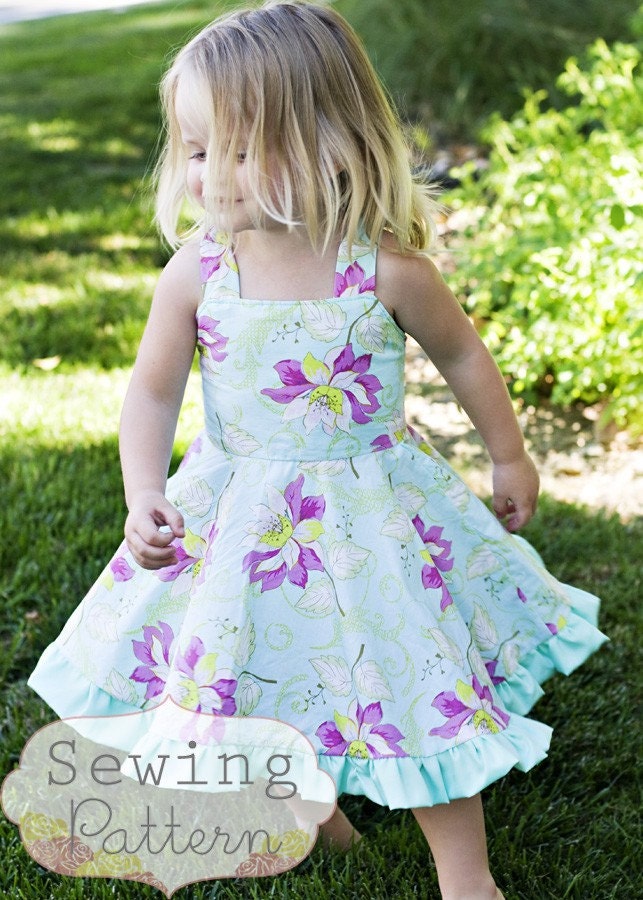INSTANT DOWNLOAD- The Twirly Dress (Size 1 to 7) PDF Sewing Pattern and Tutorial