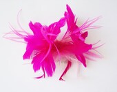Bridal Feather Fascinator - Bridal Feather Flower - Small Pink Feather Flower Headpiece
