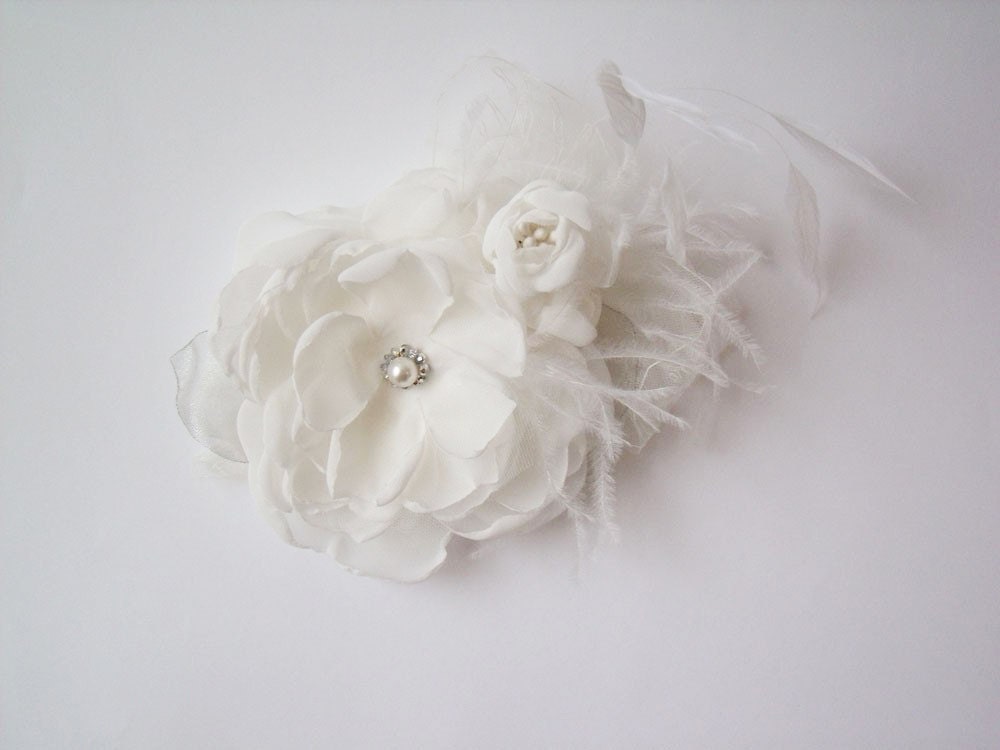 Chiffon Hair Flower - Bridal Hair Flower - Chiffon Bridal Hair Flower - Wedding Hair Flower