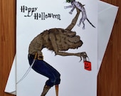 SALE Halloween Monster Greeting Card - Blank Inside